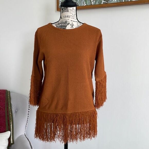 Rodebjer Ghirardelli's Cinnamon Fringe Sweater NWT M - Picture 9 of 9